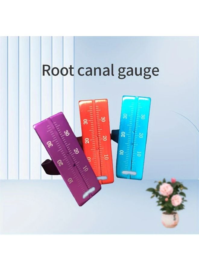 Red Dental Measuring Scale Aluminum Alloy Root Canal Measurement Tool - Image 1
